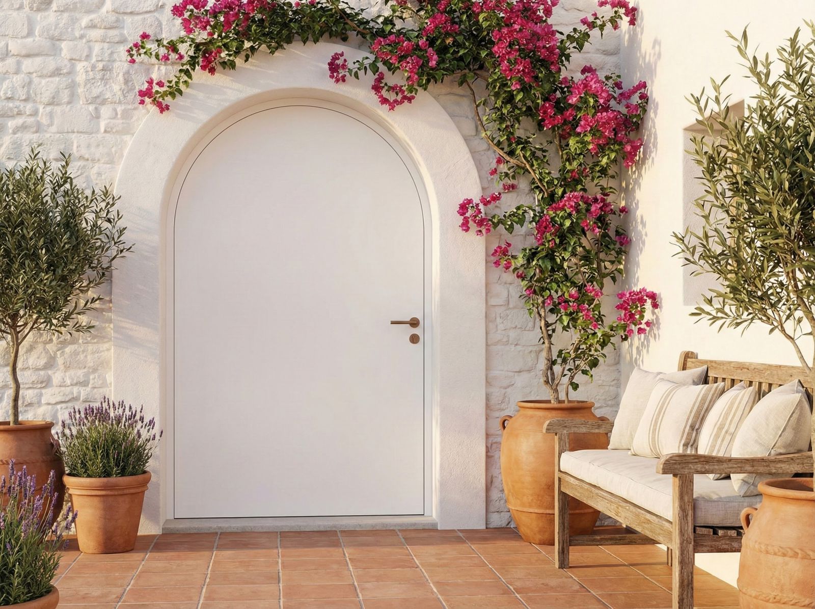 Cửa vòm màu trắng