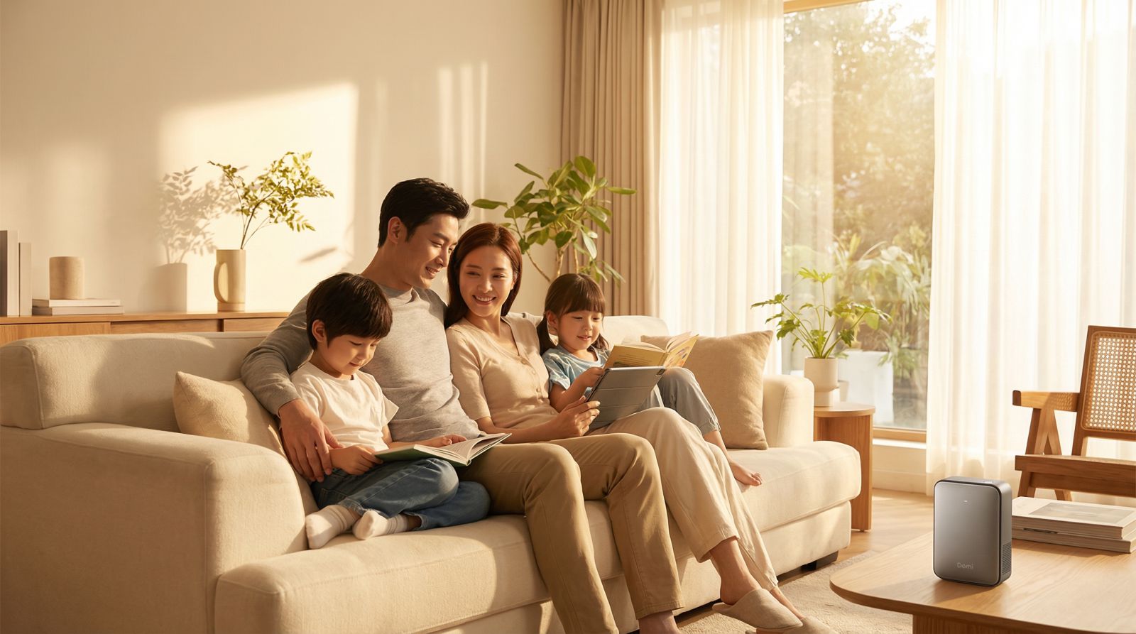 Gia đình tận hưởng cuộc sống bình yên trong ngôi nhà được bảo vệ và chăm sóc bởi Đô Mi.