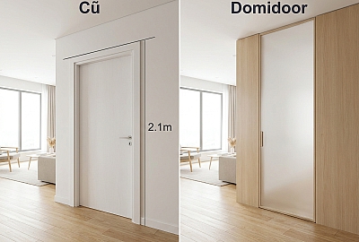 Cửa Gỗ Kịch Trần: Tuyệt Chiêu "Kéo Dài Chân" Cho Căn Hộ Thấp Bé